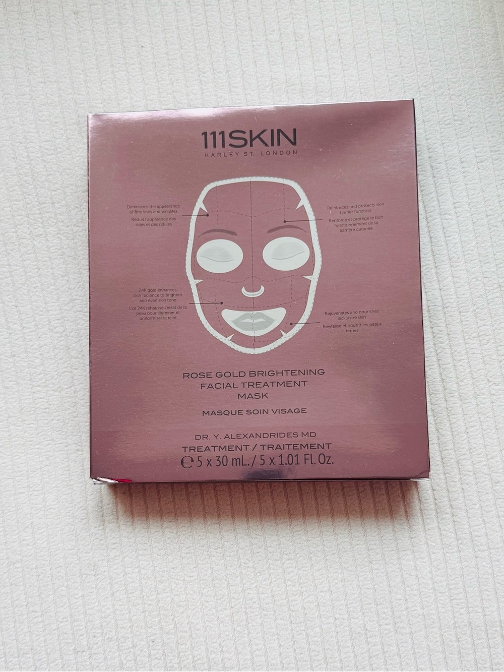 111SKIN Rose Gold Facial Treatment Mask - Rose 5 pc